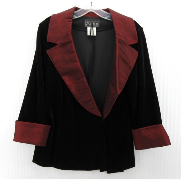 Alex Evenings Tops - Alex Evenings Top Medium Velvet Blazer Blouse Shawl Dinner Party